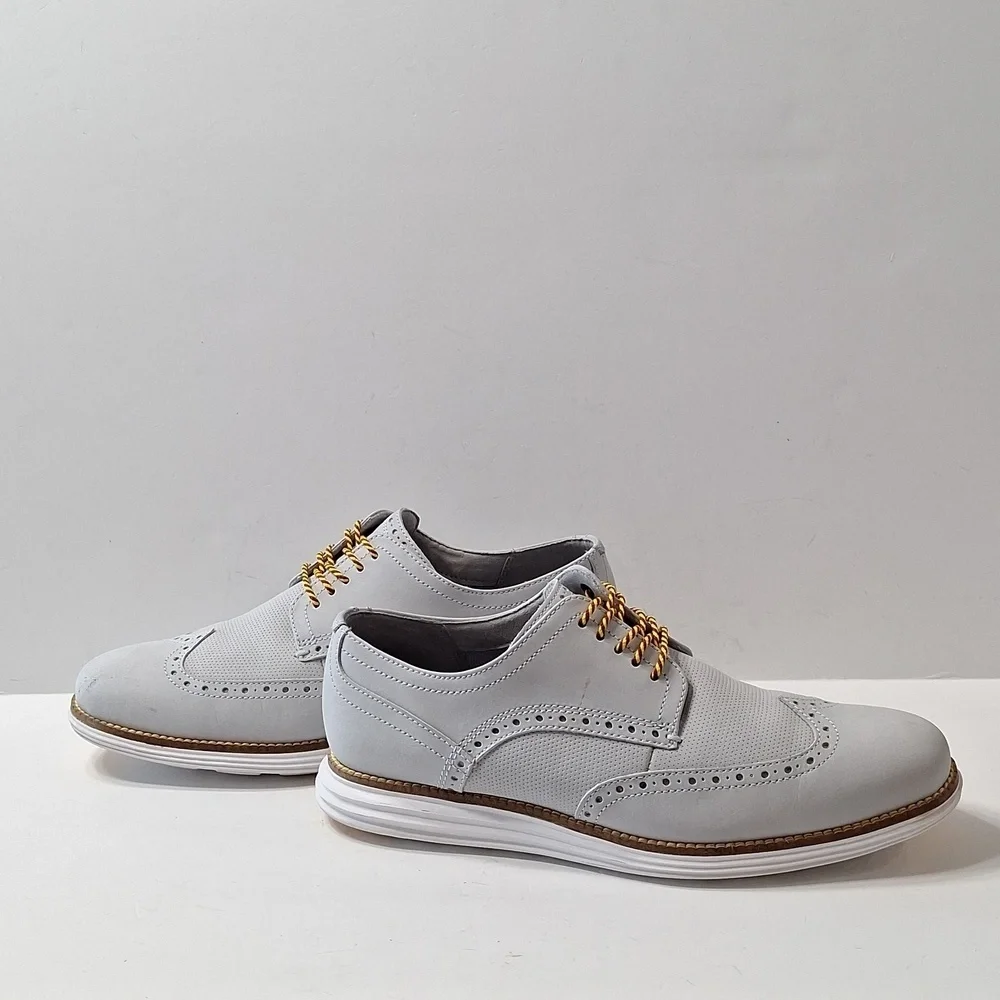 Cole Haan Men's Gray Lace Up Business Preppy Grand Wingtip Oxford Shoes Size 9M